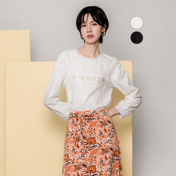 【MEDUSA】Beloved編織橫紋長袖T恤-2色(M-XL) | 女休閒上衣