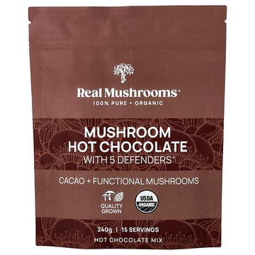 Real Mushrooms, 蘑菇熱巧克力，含 5 種抵禦成分，240 克