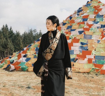 【不染 蓮語禪心】 城市遊牧風/古典黑色藏袍