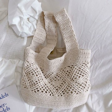 復古鏤空鉤花編織包415011