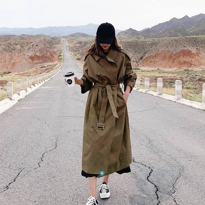 アウター レディース 冬 コート トレンチコート レディース 就活 通勤 キャメル ロング丈 膝下 ウエストベルト付き Vネック スプリングコート 春 秋 シンプル 通販 Lineポイント最大get Lineショッピング