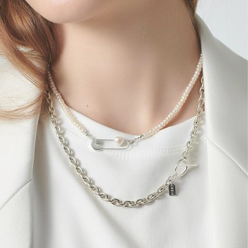 LESIS｜Pin Pearl Necklace 別針個性珍珠項鍊