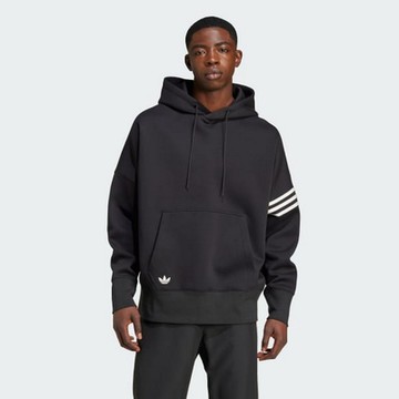 ADIDAS ORIGINALS 愛迪達 阿迪達斯 三葉草 男連帽上衣-黑白色 NEU C HD-IW0975