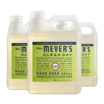 Mrs. Meyer's梅耶夫人 香氛洗手乳補充瓶-檸檬馬鞭草975ml x3入