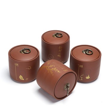 紫砂茶葉罐普洱存茶罐防潮密封罐存儲罐小號茶葉包裝盒醒茶罐家用