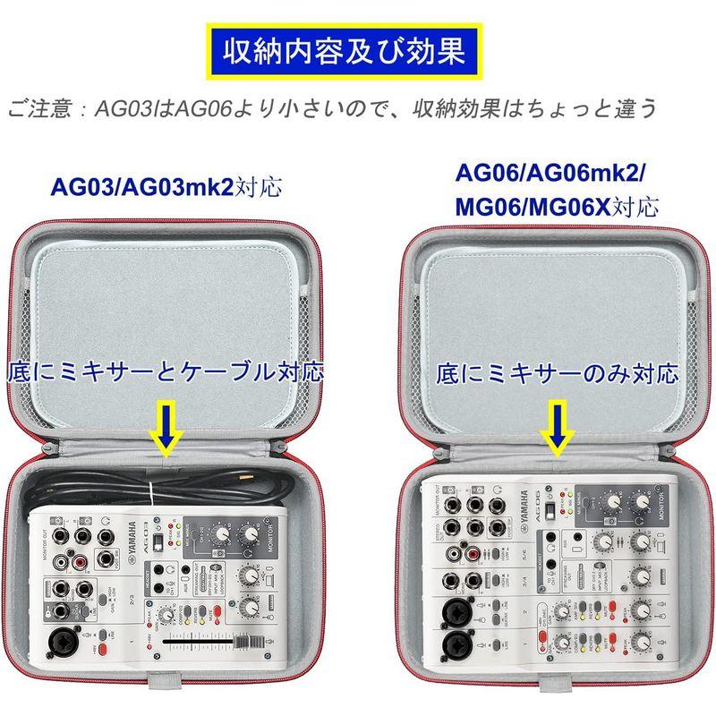 RLSOCO 収納ケースヤマハ YAMAHA チャンネル AG06mk2 AG06 AG03mk2 AG03 MG06 MG06X 、MAC