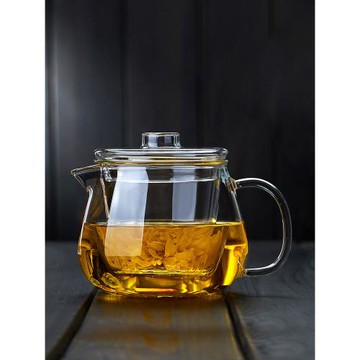 (免運)日本進口MUJIΕ玻璃茶壺單壺耐高溫茶水分離過濾茶具家用小花茶煮