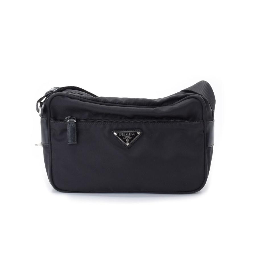 プラダ PRADA ショルダーバッグ ナイロン 黒 BT0167 中古 通販 LINE