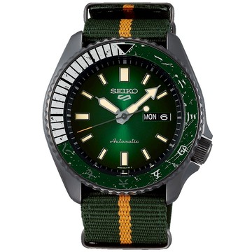 SEIKO 精工 5 Sports x 火影忍者小李李洛克聯名限量機械錶 (SRPF73K1/4R36-09H0G)