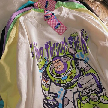 美式卡通動漫長袖薄款男女上衣秋【木屋雜貨】