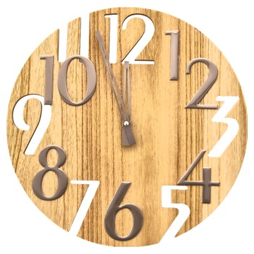 dayneeds 日需百備 木質紋理 木匠時光 壁掛式時鐘 原木款 SBN-CK2-LG  木色