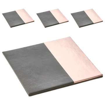 Premier Geome 杯墊 PU皮革+紙板  10 x 10 x 0.5 cm  亮紫黑  4個