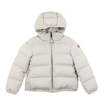 Moncler Enfant Kids 象牙白連帽羽絨外套