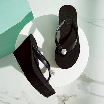 夾腳拖八字拖夏水鉆厚底沙灘鞋超高跟人字拖女外穿防滑百搭夾角【淘夢屋】【淘夢屋】