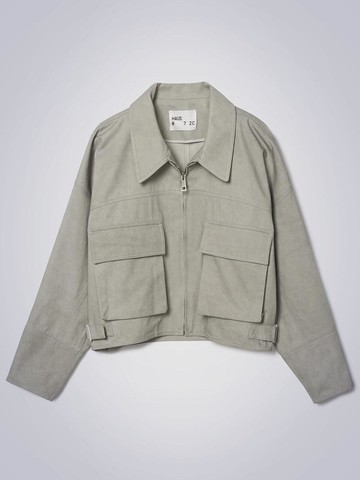 BIG POCKET ZIPPER JACKET [LIGHT GREY]