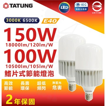熱銷中 大同 TATUNG 100W 鰭片式節能燈泡 大瓦數燈泡 倉庫燈泡 廠房燈泡 E40 高亮度 工廠