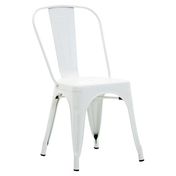 E-home Sidney 希德尼工業風金屬高背餐椅 NKC001C-wht  白色  1件