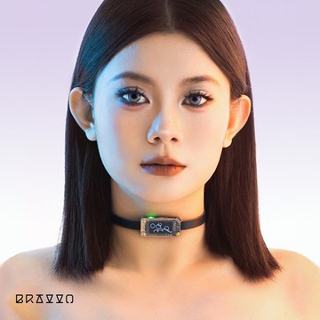 電子飾品Choker 真皮項圈聲音互動波形賽博科技未來音樂節奏項鍊