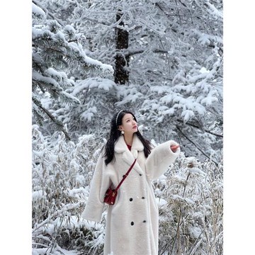 東北雪鄉哈爾濱防寒保暖加厚長版仿水貂絨環保皮草女韓版外套大衣