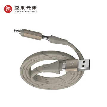 【亞果元素】PeAk MF401 四合一 60W磁吸充電線-鈦色