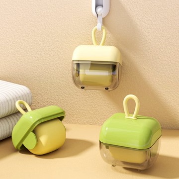 便攜式方糖水洗黏毛器 2入 淺鵝黃