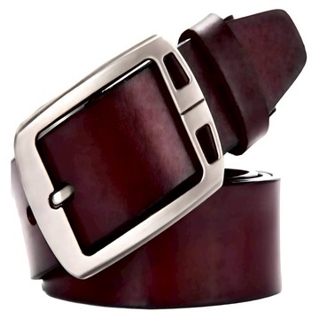 本革職人 男仕專屬潮流個性風格系列針釦式真皮皮帶 透視鏤空款  115cm  咖啡色