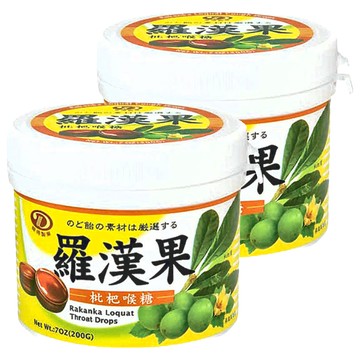 綠得製菓 羅漢果琵琶喉糖罐  200g  2罐
