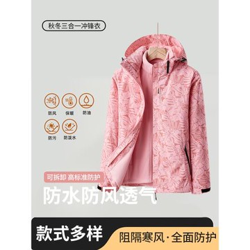 沖鋒衣男女三合一內膽薄款可拆卸防風防水戶外進藏情侶秋冬登山服