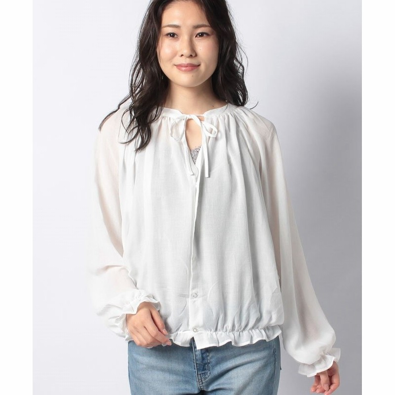 ブージュルード 2wayバルーンスリーブシアーブラウス レディース オフホワイト 38 Bou Jeloud 通販 Lineポイント最大get Lineショッピング