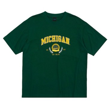 NCAA 短T 深綠黃 密西根 微落肩 短袖 中性 7325102872