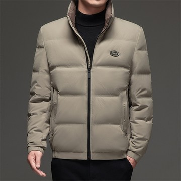 [巴黎精品] 真羽絨90%白鴨絨羽絨外套羽絨衣夾克-保暖立體壓花石墨烯蓄熱男外套3色a1is51