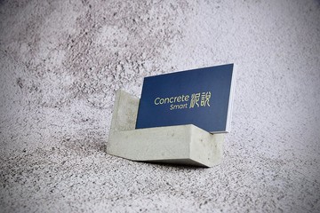 水泥製幾何切面造型名片座2.0版
