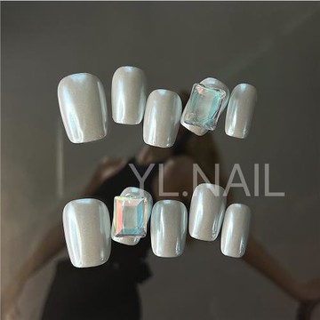 【YL.NAIL失重心跳】純手工甲片小紅書ins小眾高級珠光歐美穿戴甲