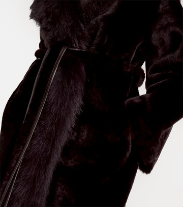 Nour Hammour Isadora reversible shearling wrap coat