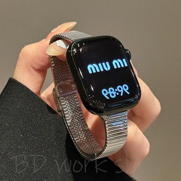 細竹節金屬錶帶 不鏽鋼錶帶 apple watch s10 錶帶 iwatch10 蘋果錶帶 9 8 7 6蘋果手錶錶帶
