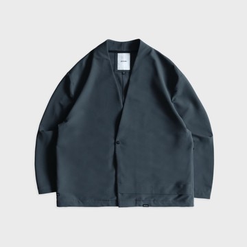 DYCTEAM - RePET Plaid loose collarless blazer (gray blue)