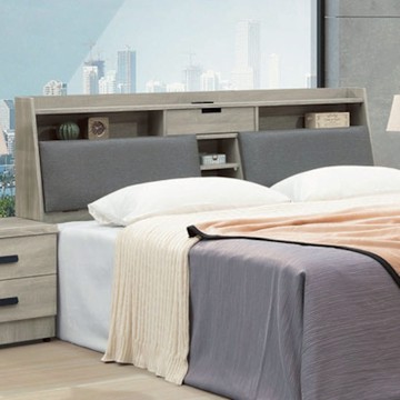 文創集 夏克5尺雙人耐磨皮革床頭箱(不含床底＋不含床墊)-152x24x103cm免組