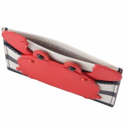 新品　ケイトスペード　カニ　カードケース　定期ケース kate spade NEW YORK ケイトスペード katespade レザー カニ 二