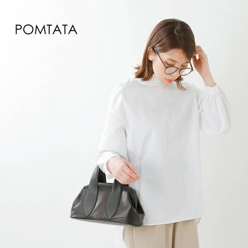 POMTATA ポンタタ シュリンクコンビレザーがま口バッグS fl-s-bag