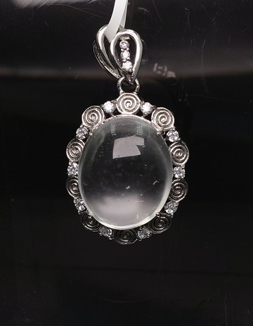 寶麗金珠寶-天然水沫子白鋼墜