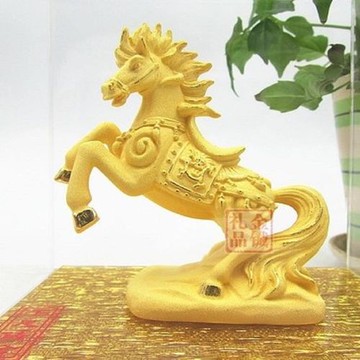 [協貿國際]   絨沙金十二生肖馬擺件