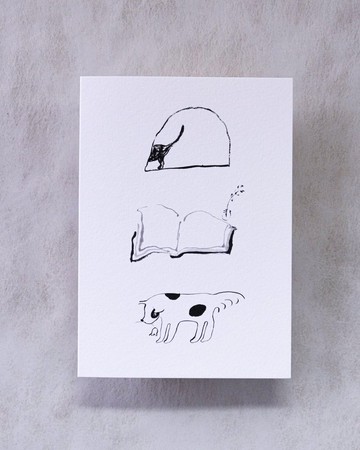 午間閱讀 (純插畫)  心意卡