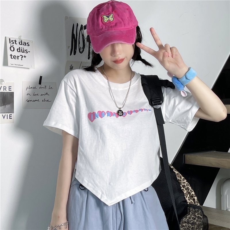 Tシャツ レディース 半袖 へそ出し ショート丈 トップス ショートタンクトップ 春夏秋 ゆるい 韓国ファッション 原宿系ヒップホップ ダンス  ストリート風 通販 LINEポイント最大0.5%GET | LINEショッピング