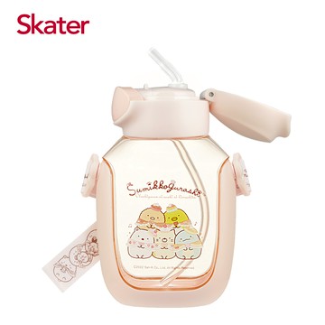 日本 SKATER - 6DX(吸管)水壺530ml-角落小生物