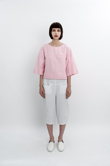 挺版前後口袋。白色棉質長褲。春夏 | Ysanne