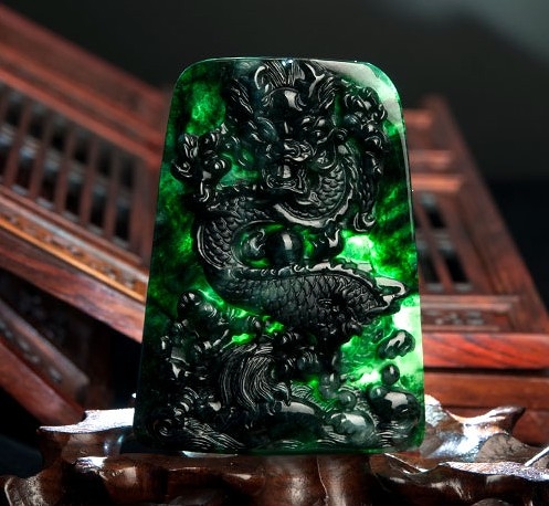 正品緬甸翡翠墨翡龍牌吊墜男款龍牌玉墜玉牌玉佩玉項鍊玉石玉器女推薦