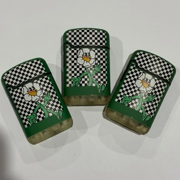 [沐沐屋]ZENGAZ 復古棋盤格「開心小花」防風噴射打火機