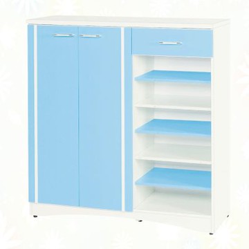 文創集-南亞塑鋼   山亞  南亞塑鋼3.6尺二開門單抽側開放鞋櫃-108.7x36.5x112cm免組