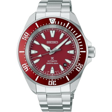 SEIKO Prospex 200米潛水機械錶 手錶 開學新裝備-酒紅色/41.7mm(SRPL11K1/4R35-06K0R)