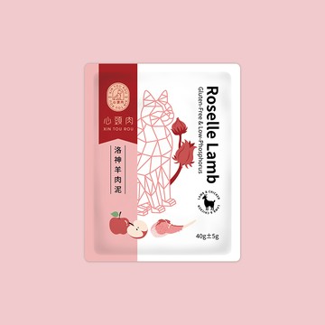 【心頭肉】貓咪洛神主食包 40g 單包入｜泌尿排毛冠軍｜貓咪最愛肉泥狀｜全齡貓主食